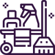purple cleaning trolley icon