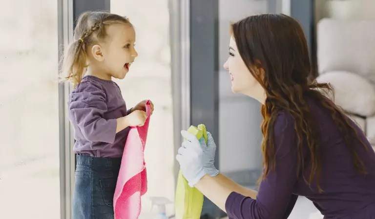 young woman with her daughter