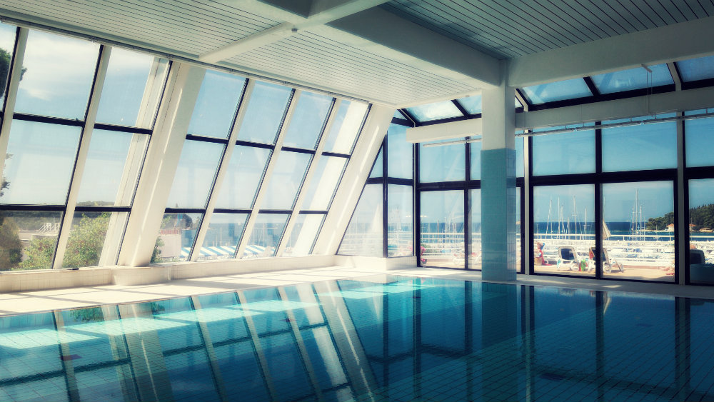office space with multiple windows and beautiful scenery