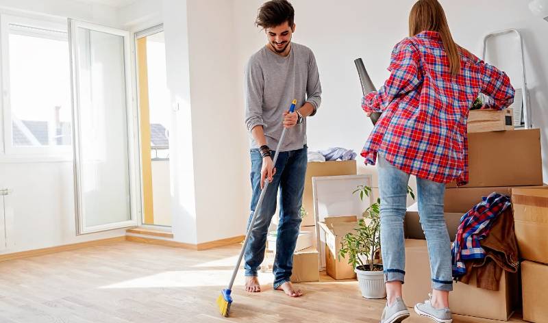 Cleaning new home