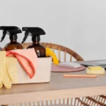 Still life of cleaning process